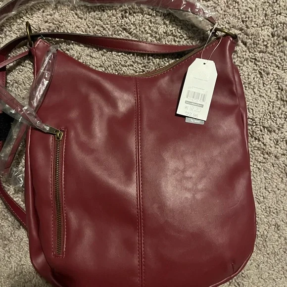 New burgundy leather backpack purse - Picture 2 of 3